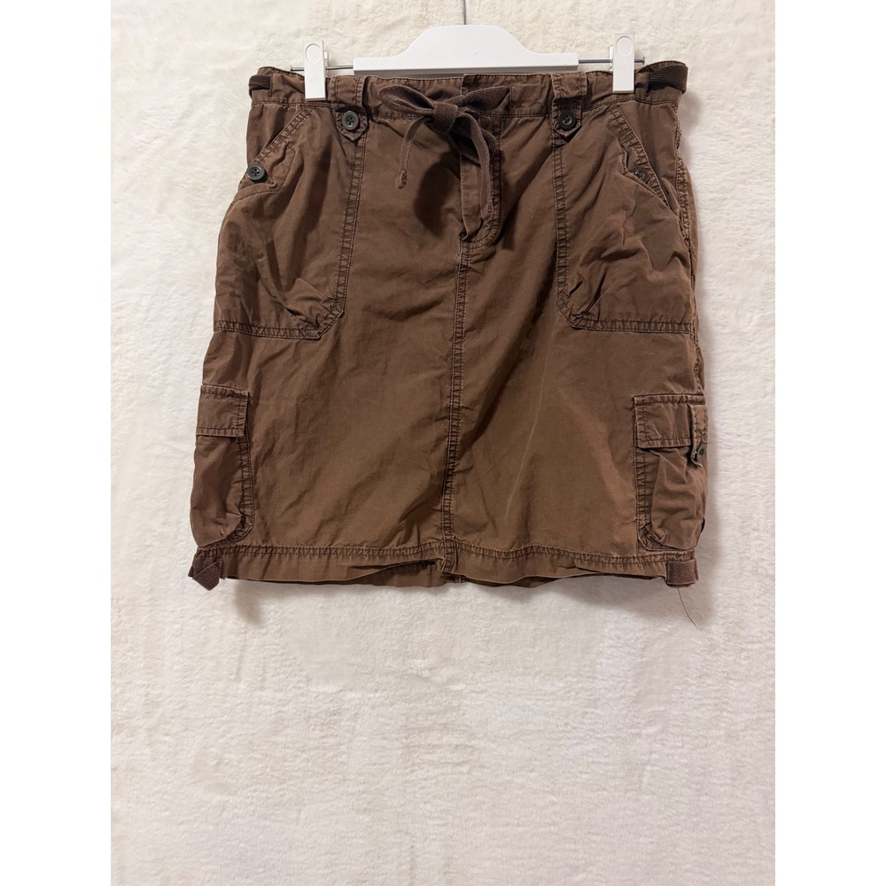 Gap Surplus Poplin Cargo Skirt Womens 10 Cotton Mini Utility Drawstring 2007